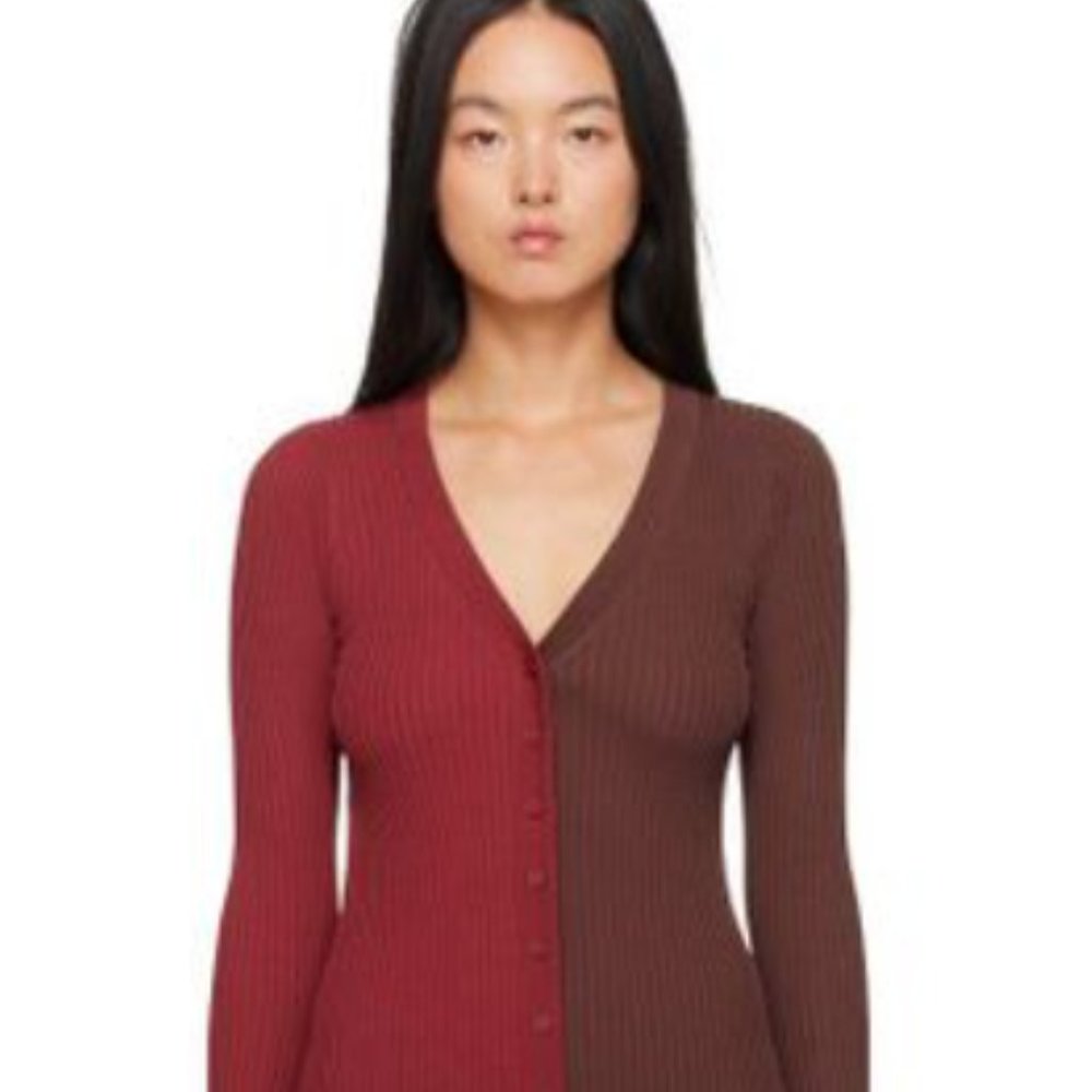 STAUD Red/Brown Knit Dress- BRAND NEW, NEVER WORN!!